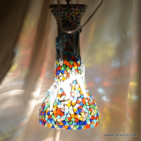Long Mosaic Glass Wall Hanging Lamp