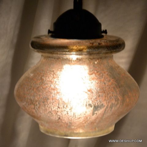 Silver Glass Wall Hanging Lamp