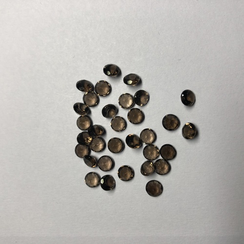 3.5mm Natural Smoky Quartz Faceted Round Gemstones
