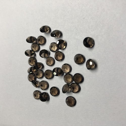 4mm Natural Smoky Quartz Faceted Round Loose Gemstone