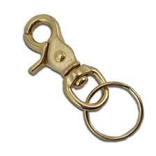 Fish Hook Keychain in Brass