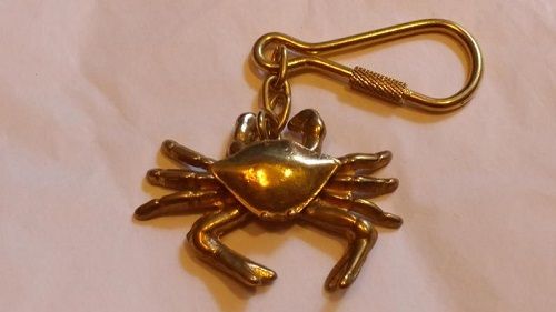 Brass Crab keychain