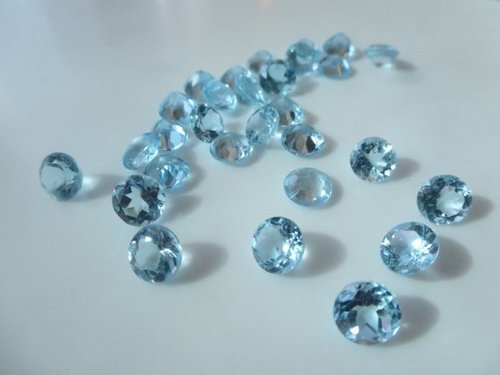 2mm Natural Sky Blue Topaz Faceted Round Loose Gemstone