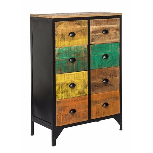 8 Drawer Iron & Wooden Chest