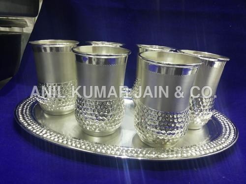 Silver Antique Glass Set By ANIL KUMAR JAIN & CO.