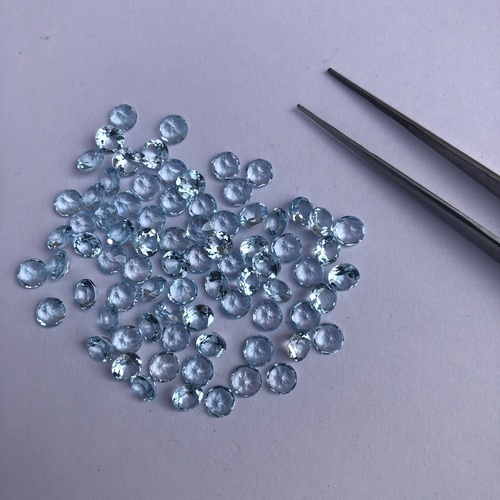 2.75mm Natural Sky Blue Topaz Faceted Round Gemstone