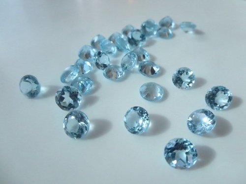3mm Natural Sky Blue Topaz Faceted Round Gemstone