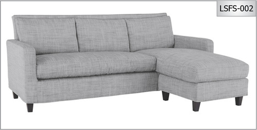 Silver L Shape Fabric Sofa