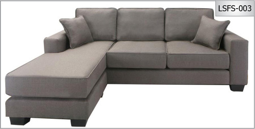 Brown L Shape Fabric Sofa