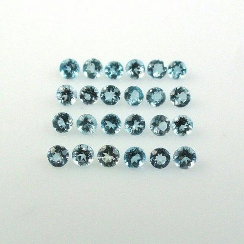 4mm Natural Sky Blue Topaz Faceted Round Gemstone