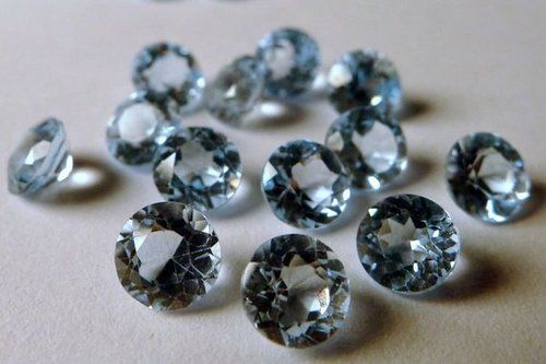 6mm Natural Sky Blue Topaz Faceted Round Gemstone Grade: Aaa