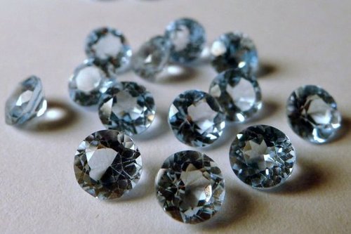 6mm Natural Sky Blue Topaz Faceted Round Gemstone