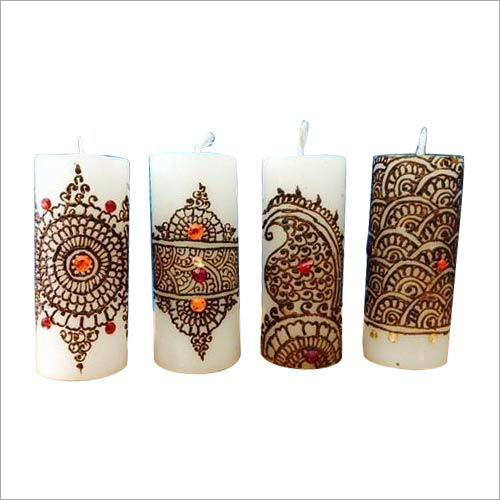 Mehndi Pillar Candle