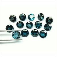 Natural London Blue Topaz Faceted Round Loose Gemstone