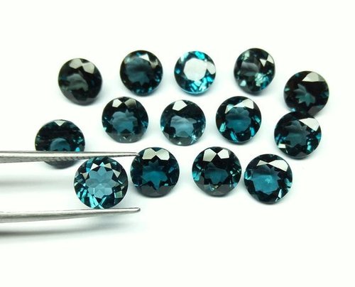 2.5Mm Natural London Blue Topaz Faceted Round Gemstone Grade: Aaa