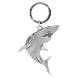 3 Inch Pewter Shark Key Ring Gift