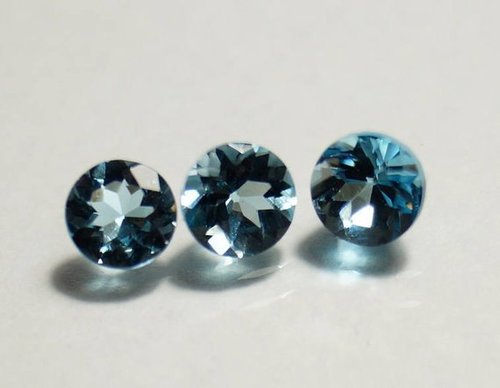 3.5mm Natural London Blue Topaz Faceted Round Gemstone