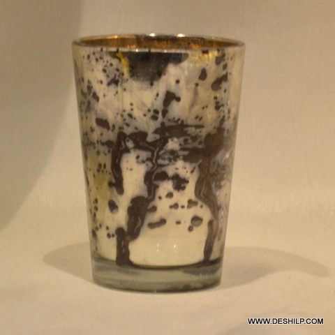 CrystalEdge Silver Tea Candle Cup