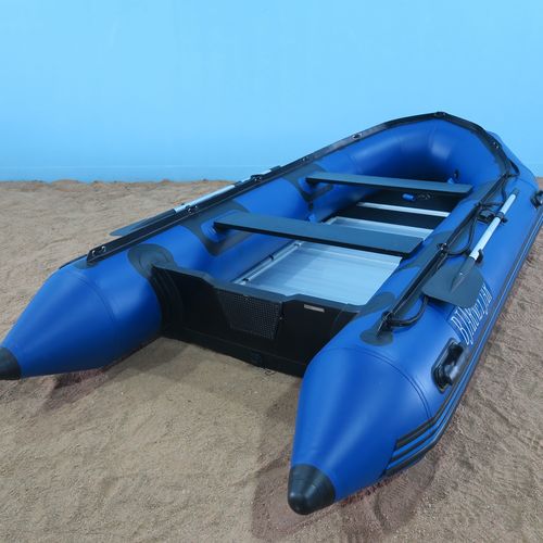 Blue inflatable boat