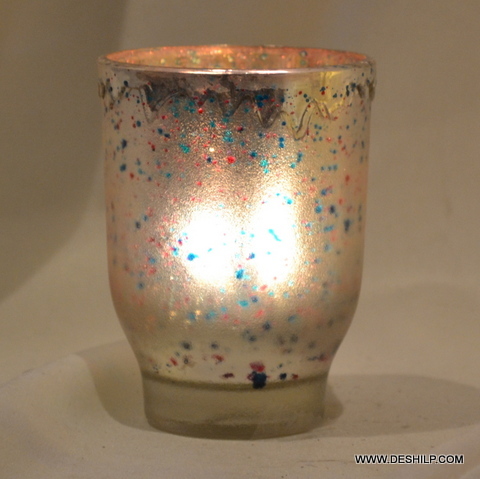 Decorated Glass Candle Votive for parties