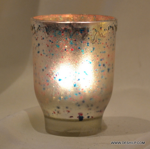 Decorated Glass Candle Votive