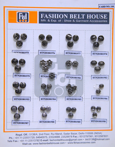 Polished Round Shaped Buttons & Rivets