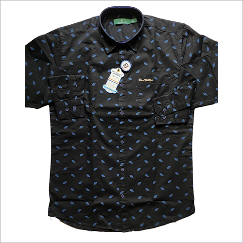 Mens Black Dotted Shirt Gender: Male
