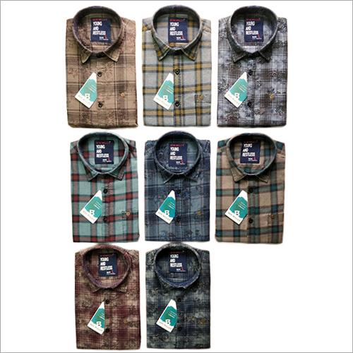 Washed Color Mens Casual Shirt