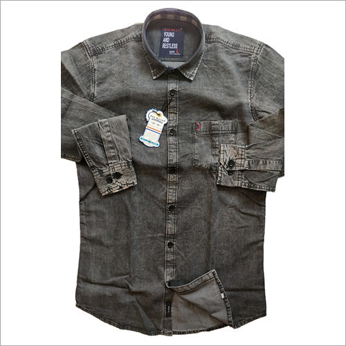 Mens Button Down Denim Shirt Long Sleeve Lapel Jean Shirt Slim Fit Shirts  with Chest Pockets - Walmart.com