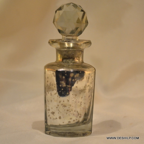 Small Glass Silver Decanter With Stopper
