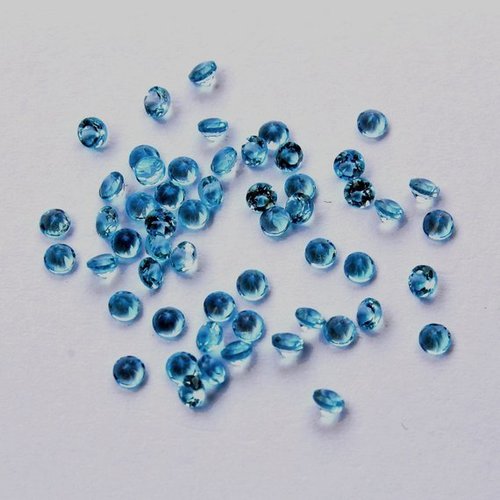 Genuine Natural Swiss Blue Topaz Round Faceted  3MM 8MM 5MM 4MM 6MM Size AAA+++ Quality Natural Swiss Blue Topaz Gemstone Round Shape