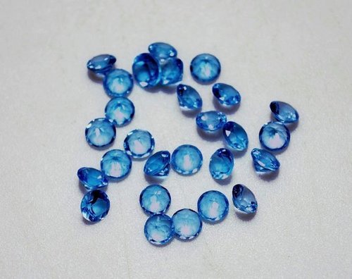 3mm Natural Swiss Blue Topaz Faceted Round Loose Gemstone