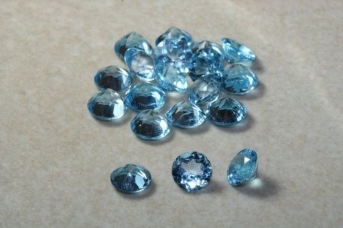 4Mm Natural Swiss Blue Topaz Faceted Round Gemstones Grade: Aaa