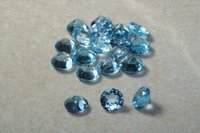 4mm Natural Swiss Blue Topaz Faceted Round Gemstones