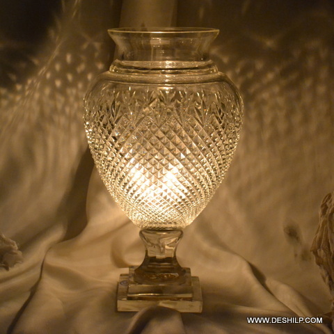 Round Glass Hurricane Pillar Candle Holder For Decoration - Style: Antique Imitation