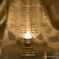 Crystal Glass Hurricane Candle Holder