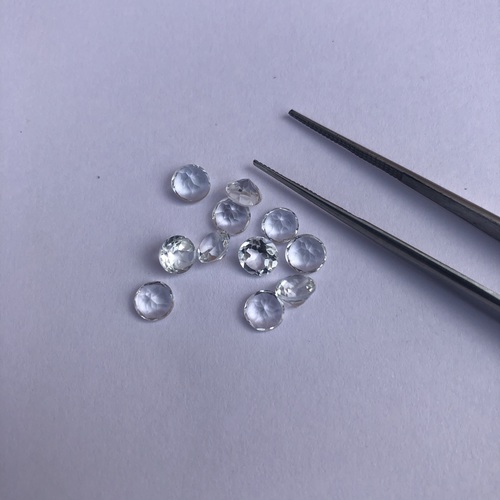 3.5mm Natural White Crystal Quartz Faceted Round Gemstone
