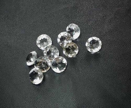 5mm Natural White Crystal Quartz Faceted Round Gemstone