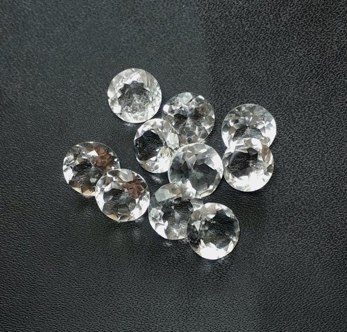 6mm Natural White Crystal Quartz Faceted Round Gemstone