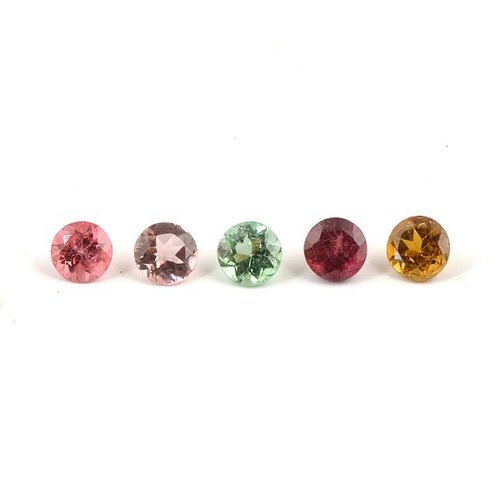 2mm Natural Multi Tourmaline Faceted Round Gemstone Loose Stone