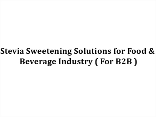 Stevia Sweetening Food Solutions