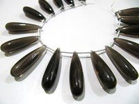 Natural Smoky Quartz Long Tear Drop Plain Smooth Beads Size Approximately 1 inch