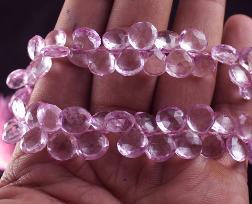 Pink Quartz Heart Beads By K. C. INTERNATIONAL