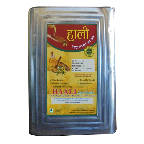 15 liter Natural Mustard Oil By HAALI AGRO FOODS