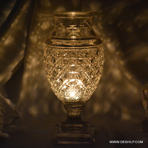 Hurricane Glass Candle Holder - Style: Antique Imitation