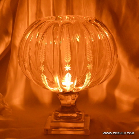 Pumpkin Shape Glass Candle Holder