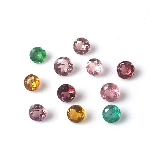 2.75mm Natural Multi Tourmaline Faceted Round Cut Gemstone