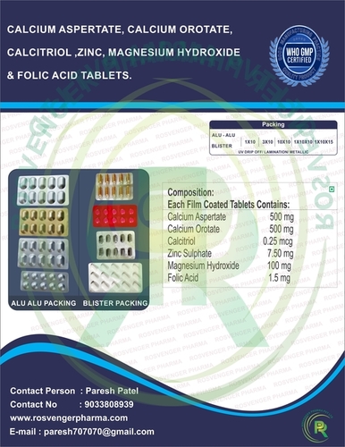 Calcium Orotate & Calcium Aspertate Tablet - Drug Type: General Medicines