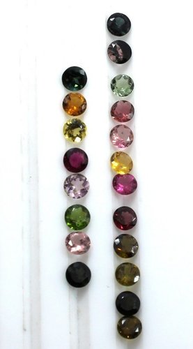 4mm Natural Multi Tourmaline Faceted Round Gemstone