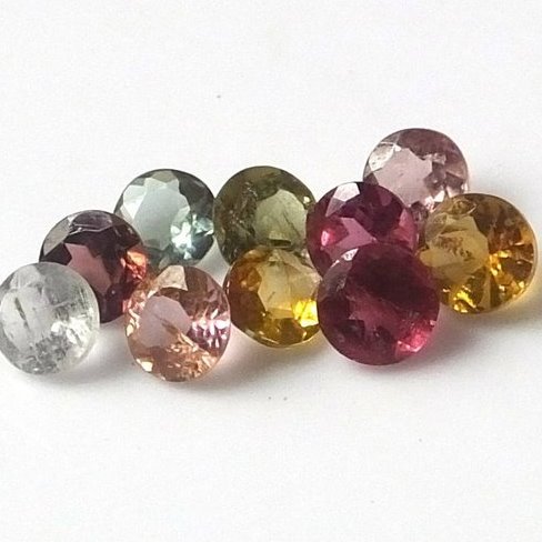 5mm Natural Multi Tourmaline Faceted Round Loose Gemstone